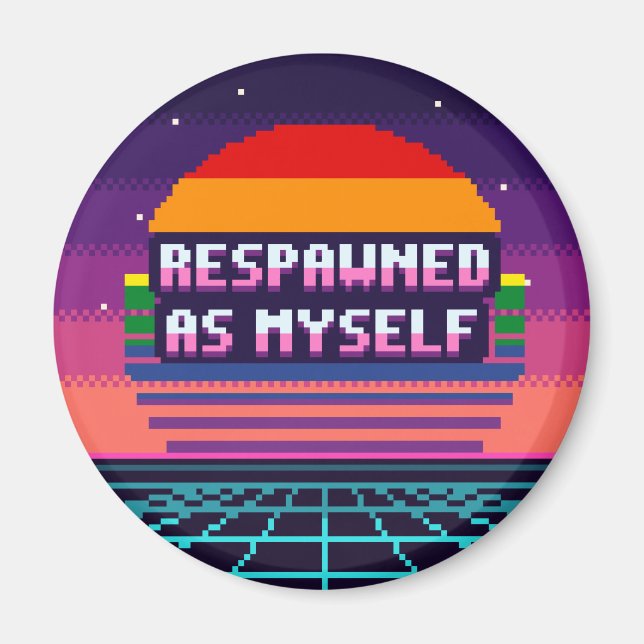 Ressuscité En Moi-même Fierté Pixel Aimant (Devant)