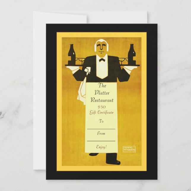 Restaurant/Bistro/Diner ~ Certificats cadeaux (Devant)