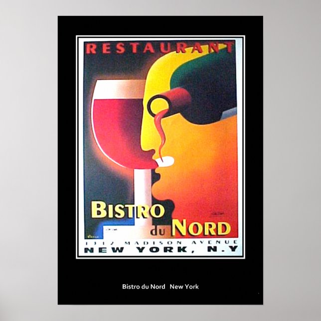 Restaurant Bistro Du Nord New York Art Deco poster (Devant)