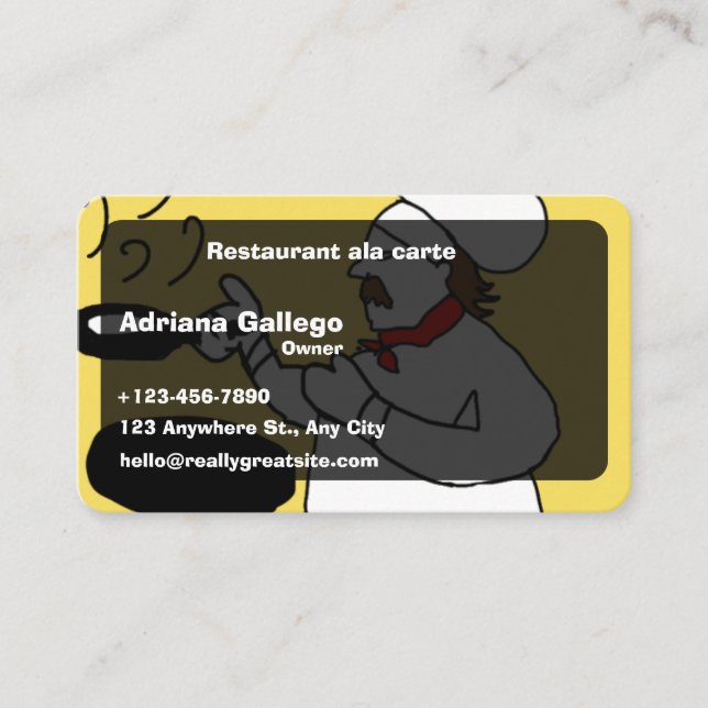 Restaurant Carte de visite à la carte (modifiable) (Devant)