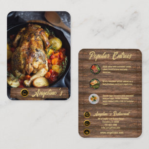 restaurant carte de visite avec entrées