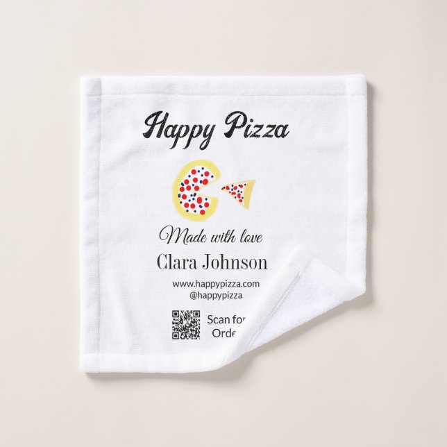 Restaurant de pizzas café pizzeria scannez le code (Gant de toilette)