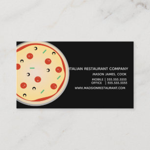 Restaurant italien Pizza Diner Carte de visite