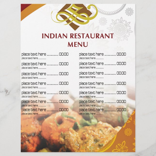 Restaurant Menu Flyers (Devant)