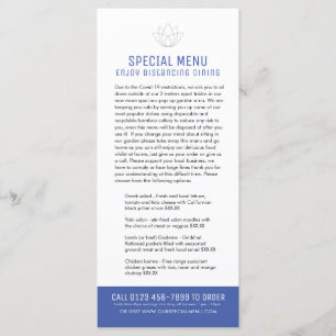 Restaurant menus spéciaux menu restreint bleu clie