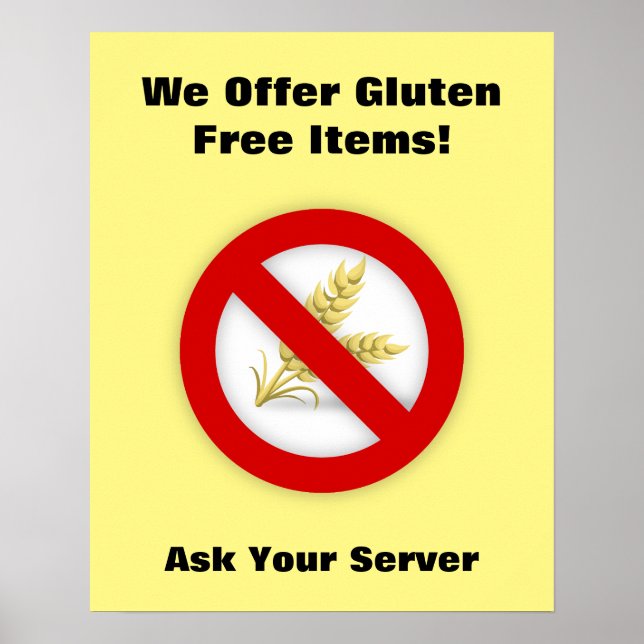 Restaurant Supplies  Gluten Free Poster (Devant)