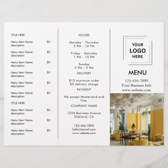 Restaurant Takeout | Photo moderne prise sur mesur (Devant)