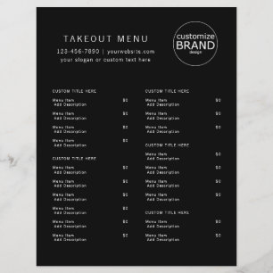 Restaurant Takeout Restauration Black Logo Menu
