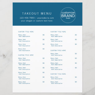Restaurant Takeout Restauration Logo Marine Blue M
