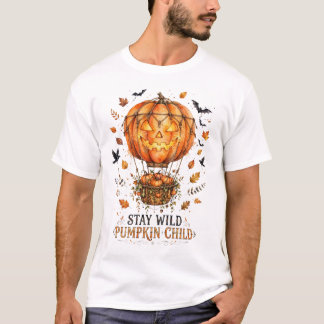 Reste Sauvage Enfant Citrouille T-Shirt Bohème Aut