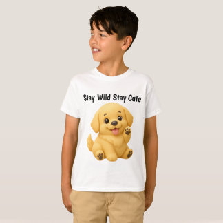 Reste Sauvage Reste Mignon T-Shirt Enfant Chien Mi