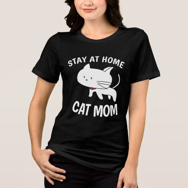 RESTEZ À LA MAISON T-shirts MOM CAT (Recto)