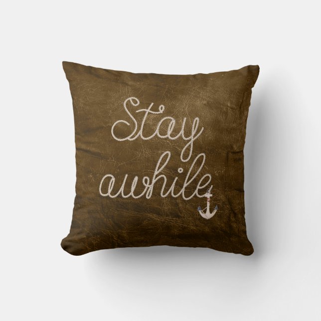 Restez À L'Écart Texte Coussin Accent corde Nautiq (Recto)