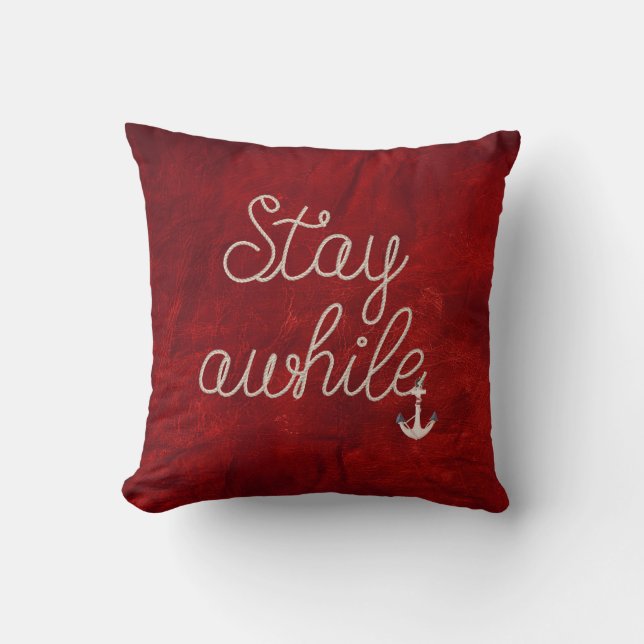 Restez À L'Écart Texte Coussin Accent corde Nautiq (Recto)