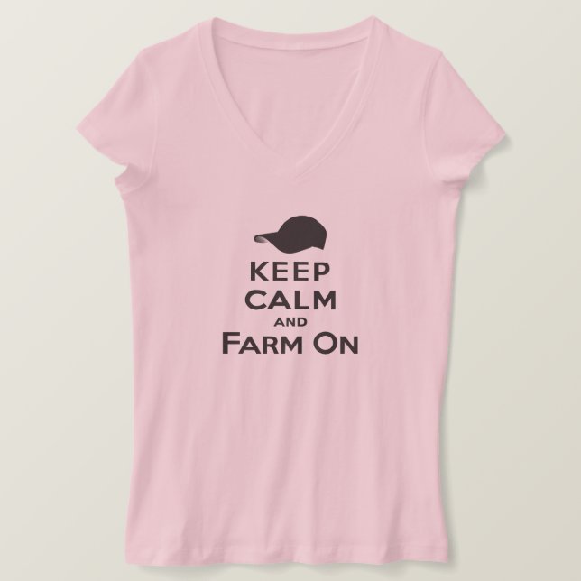 Restez au calme et à la ferme - T-shirts pour dame (Design devant)