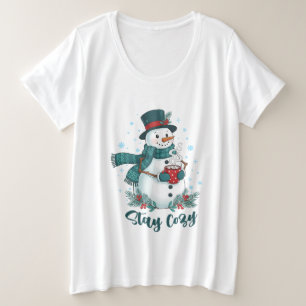 Restez au chaud bonhomme de neige d'hiver avec du 