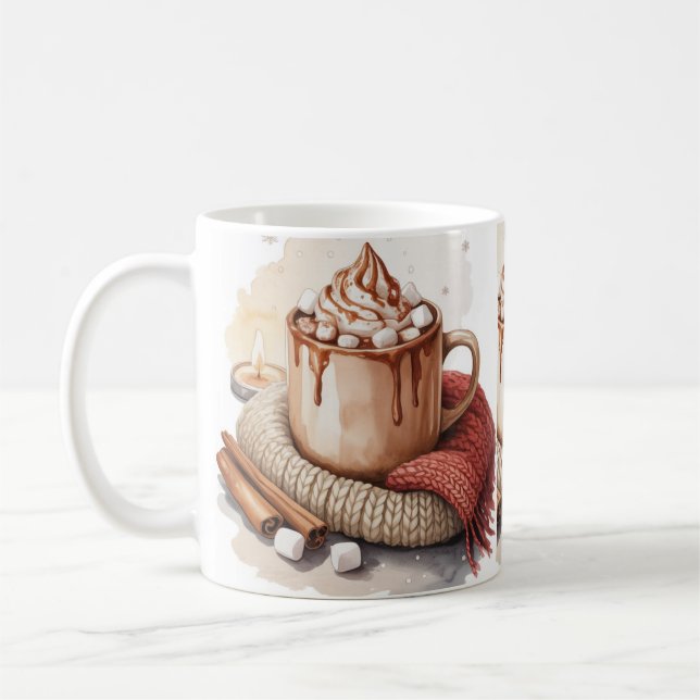 Restez au Chaud - Mug Hiver Aquarelle (Gauche)