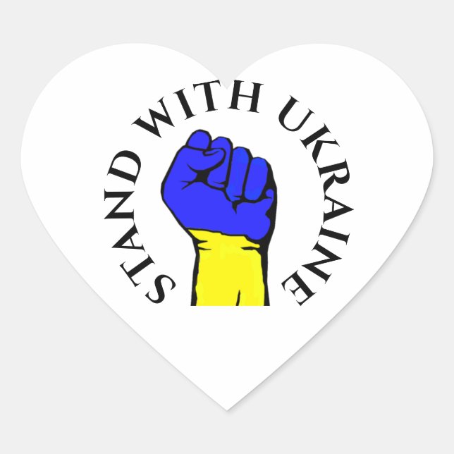 RESTEZ AVEC LES Stickers Coeur UKRAINE (Devant)