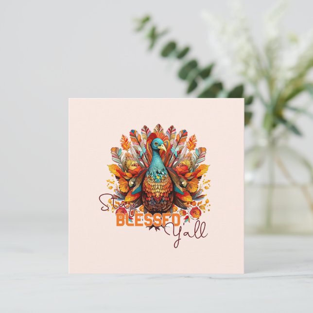 Restez béni Y'all avec une Turquie colorée (Debout devant)