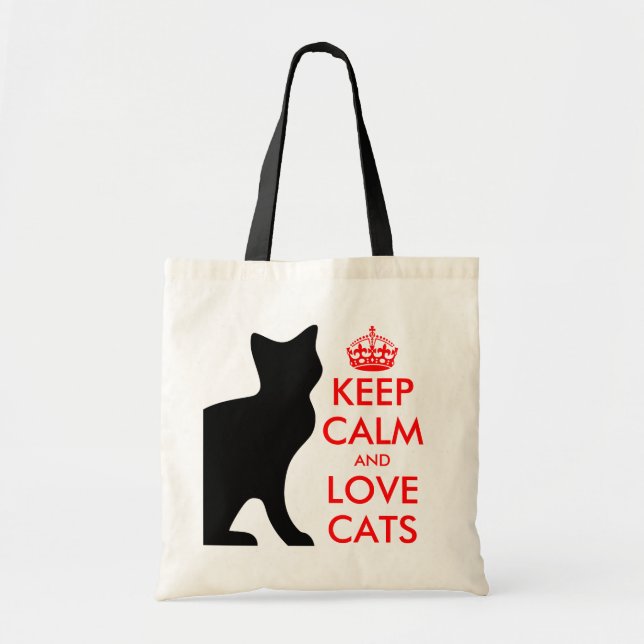 Restez calme et aimez les chats sac fourre-tout (Devant)
