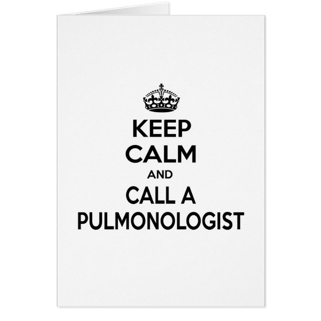 Restez calme et appelez un pulmonologue (Devant)