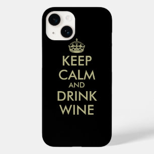 Restez calme et boire du vin iPhone 14 coque
