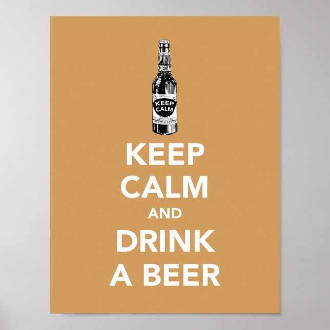 Restez calme et buvez un poster de bière (Devant)