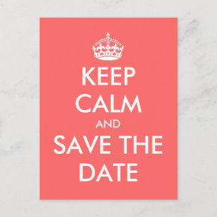 Restez calme et enregistrez la date carte postale 