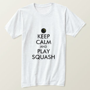 Restez calme et jouer squash drôle t-shirt gris cl