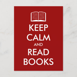 Restez calme et lisez les livres carte postale ave