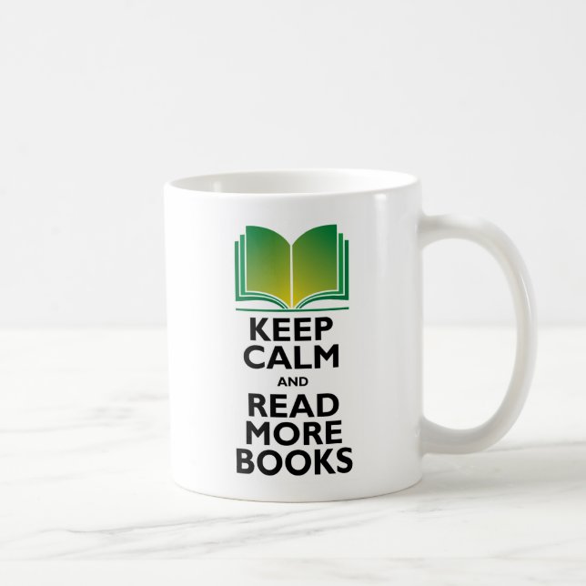 "Restez calme et lisez plus de livres" Mug (Droite)