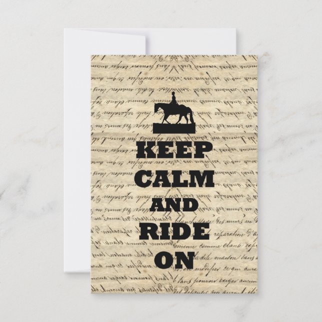 Restez calme et montez (Devant)