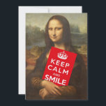 Restez Calme Et Souriez<br><div class="desc">mona lisa,  la grande dame du visage souriant,  avec une version tordue de l'ancienne affiche de propagande britannique de la deuxième guerre mondiale</div>