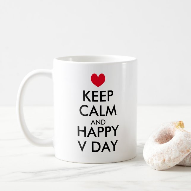 Restez calme et tasse à café Heureuse Sainte-Valen (Avec donut)