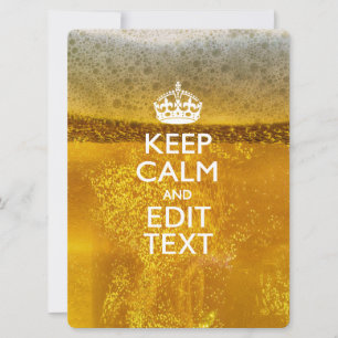 Restez calme et votre texte pour une bière