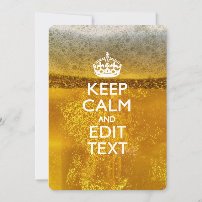 Restez calme et votre texte pour une bière Cool (Devant)