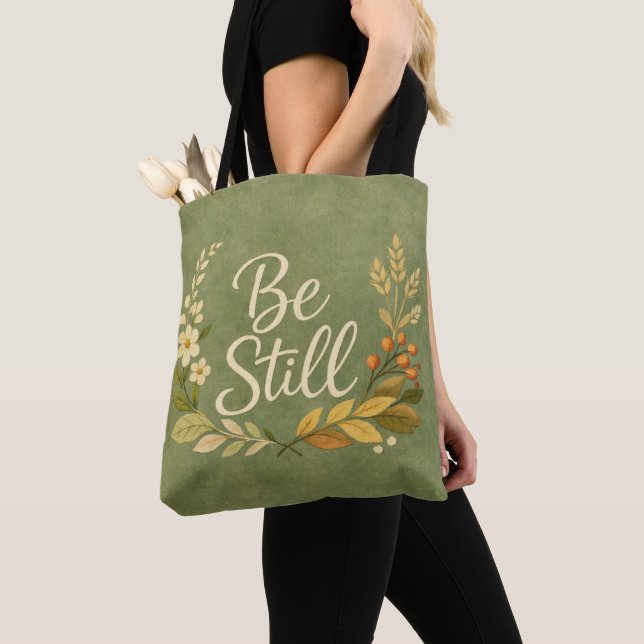 Restez calme - Sac fourre-tout floral (De près)