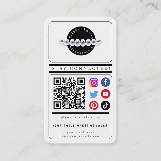 Restez connecté Carte de visite des médias sociaux (Devant)