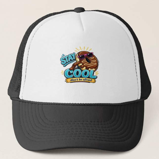 Restez cool design de casquette drôle de beignet  (Devant)