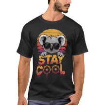 Restez Cool Koala T-Shirt | Retro Sunset Koala Gra