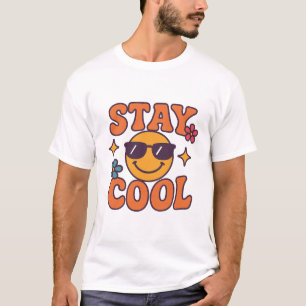 Restez Cool Retro Smiley Face T-Shirt