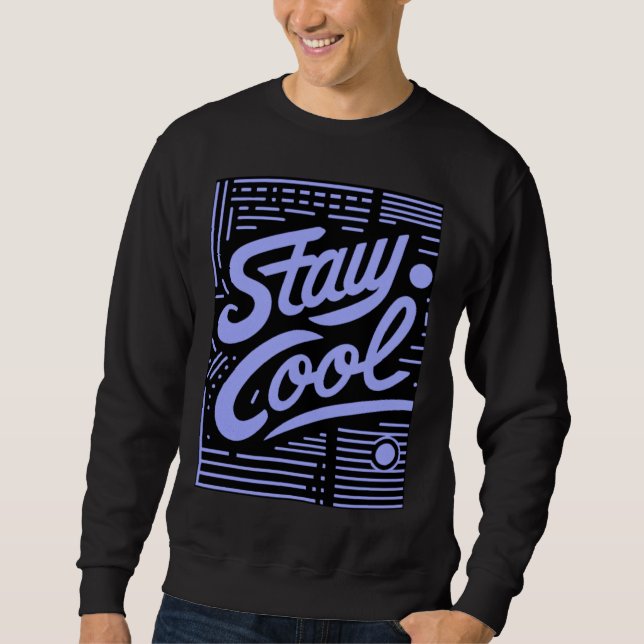 Restez Cool Sweatshirt à Col Rond avec Écriture Ré (Devant)