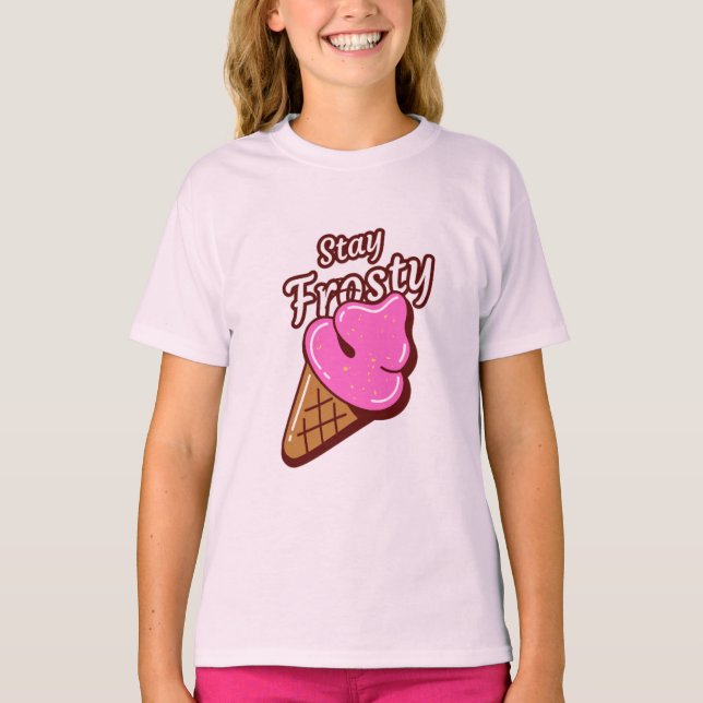 Restez cool t-shirt de glace pour les filles (Devant)