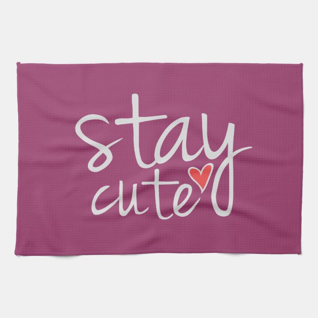 Restez Cute Serviette Cuisine, Gris (Horizontal)