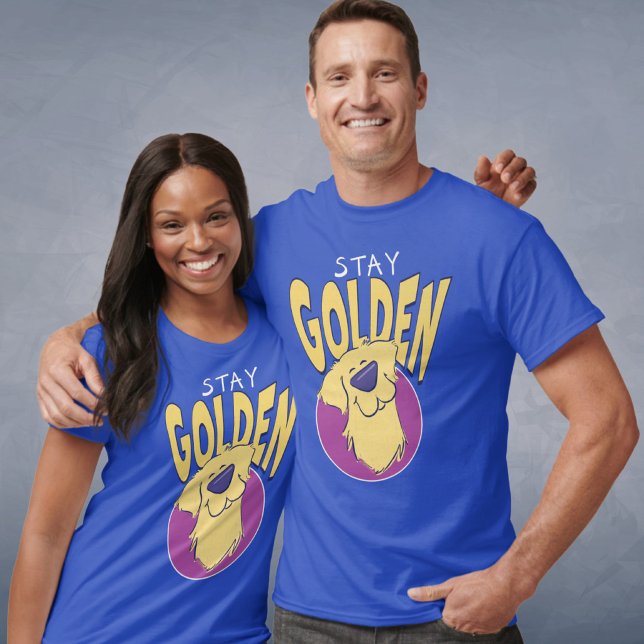 "Restez Doré" Graphique Rétro T-shirt Unisexe pour (Créateur téléchargé)