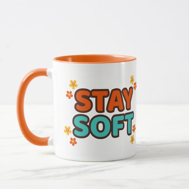 Restez doux - Mug floral (Gauche)
