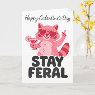 Restez Féroces Carte de Galentines Raton Laveur