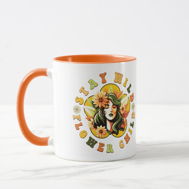 Restez Fleur Fluide Enfant Café Mug (Gauche)