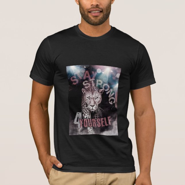 Restez fort motivation leopard T-shirt (Devant)