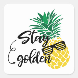 Restez Golden Beach ananas mots autocollant